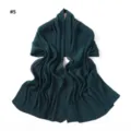 Detailed close-up view of dark green pleated shimmer chiffon scarf, soft textured design. - Geometric #5