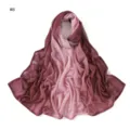 Gradient pink crinkle scarf detail, soft breathable fabric, lightweight spring summer shawl. - Style #8