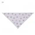 Detail shot of white modal triangular scarf featuring rhinestone rose patterns for fashion accessories. - Style 12