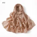 Lange kunstzijde gekreukte strass sjaal hijab hoofddoek omslagdoek voor de dames. - 180cm / Stijl #10