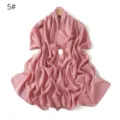 Sciarpa lunga in chiffon perlato tinta unita, elegante scialle lucido da donna, rosa. - Rosa di Valle