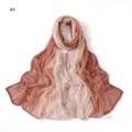 Gradient crinkle long scarf for women, lightweight breathable sheer fabric for spring and summer. - Style #9