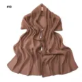 Solid color textured gold glitter pleated chiffon long scarf soft breathable women shawl - Style #10
