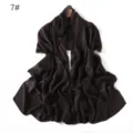 Sciarpa lunga in chiffon perlescente lucido tinta unita elegante scialle da donna accessorio moda - Cioccolato Fondente Lava