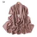Sciarpa lunga in chiffon perlato da donna, elegante scialle lucido monocolore per stile. - Marrone Gemma