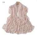 Sheer mesh rhinestone cross scarf, light pink breathable shawl, elegant draped bolero wrap. - 13#