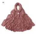 Rhinestone paisley detail on dusty pink modal hijab scarf, elegant edge decoration closeup. - Gray
