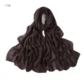 Solid color lightweight breathable modal cotton scarf shawl for women daily wear accessory - #11 Deep Brown