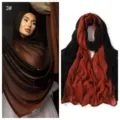 Gradient modal long hijab scarf for women, soft wide head wrap, elegant daily wear. - Polka Dot (#3)