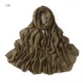 Solid color modal cotton linen scarf, lightweight breathable thin shawl for women daily wear. - #13 Army Green