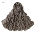 Simple solid color modal linen scarf lightweight breathable hijab comfortable everyday wrap - #14 Dark Gray