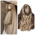 Foulard hijab en modal dégradé pour femmes, long châle léger et doux en beige et marron chocolat. - Géométrique #5