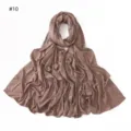 Rhinestone paisley jersey hijab detail, breathable mercerized cotton long scarf taupe. - Pink