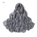 Grey Modal Cotton Linen Scarf Detail View Lightweight Breathable Summer Shawl Material - #15 Gray