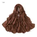Brown modal linen scarf detail, lightweight breathable solid color wrap shawl drape. - #16 Deep Brown