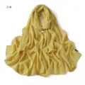 Einfarbiges Chiffon Kopftuch, leichtes atmungsaktives langes Tuch in hellem Gelb Ton. - Code 31