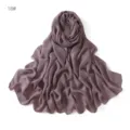Detail of the solid color modal linen scarf showing soft texture, lightweight and breathable fabric. - #18 Dark Mauve