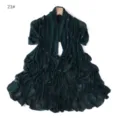 Dark green sheer mesh long scarf with rhinestone star details, lightweight draped shawl. - 23#