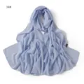 Hellblaue Chiffon Hijab Schal, weicher atmungsaktiver einfarbiger langer Wickelschal - 34#
