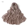 Lightweight solid color modal linen scarf, thin breathable soft shawl, simple detail view. - #19 Pink
