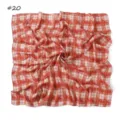 Vintage red white plaid chiffon square scarf, chic fashion women headscarf neckerchief. - Unicorn & Sweets