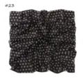 Classic black chiffon square scarf featuring a stylish white polka dot pattern for women. - Dinosaur Small but Strong