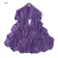 Purple rhinestone mesh long scarf, lightweight sheer elastic neck wrap for women elegant daily wear. - 32#