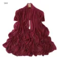 Wine red mesh long scarf rhinestone cross shawl breathable lightweight women hijab wrap - 34#