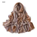 Gradient crinkle modal scarf long lightweight breathable soft fringe women shawl hijab - Style 24