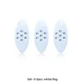 Weißer ovaler Strass Sicherheitsnadel Set 3 Stk dekorative Brosche Schal Clip - 3er Pack / Weiß