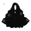 Black rhinestone long scarf breathable mercerized cotton firework shawl hijab for women - 1# Black