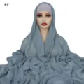 Lungo foulard hijab in rayon gualcito con set di cuffia interna elastica coordinata per signore. - Geometrico #5
