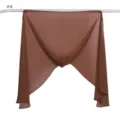Solid color pearl chiffon magnetic hood scarf, lightweight and soft daily wear hijab. - Coffee