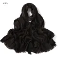 Vintage pleated long scarf for women, soft cotton linen fringed shawl in dark brown. - Style 13
