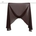 Foulard hijab en mousseline marron uni léger doux long accessoire de mode pour femme. - Marron Foncé