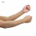 Detailed view of elastic ice silk rib sun protection arm sleeves, breathable solid color design. - Style 22
