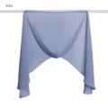 Close-up detail of lightweight chiffon hijab hood scarf with soft texture and elegant drape. - Haze Blue
