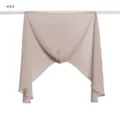 Solid color chiffon hijab scarf with magnetic buckle, lightweight and soft head wrap. - Beige