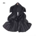 Solid color pleated shimmering chiffon scarf, elegant lightweight long shawl for women. - Style 14