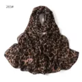 Détail du foulard en mousseline imprimé léopard, écharpe longue douce et respirante. - Style 265#