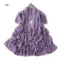 Purple chiffon rhinestone scarf elegant shawl for women draping everyday wear accessories. - 16#