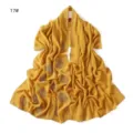 Mustard yellow chiffon long scarf with rhinestone rose patterns and sparkling crystal trims detail. - 17#