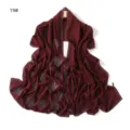Elegant wine red chiffon rhinestone long scarf shawl versatile solid color womens wrap - 19#