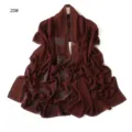Chiffon rhinestone long scarf detail, elegant drape, exquisite hot-drill pattern, versatile accessory. - 20#