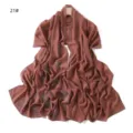 Elegant chiffon long scarf shawl with sparkling rhinestone details in a lovely dark pink shade. - 21#