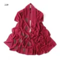 Elegant fuchsia chiffon scarf with sparkling rhinestone swirl patterns and beaded edge trim. - 22#
