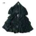 Dark green chiffon rhinestone shawl elegant women long scarf wrap party evening accessory - 24#