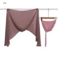 Solid color chiffon hijab scarf set with inner cap and magnetic buckle detail for women. - Polka Dot (#4)