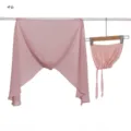 Pink chiffon hijab and cap set with magnetic closure and ties for daily wear detail. - Style #6