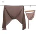 Solid color pearl chiffon hijab set with matching tie inner cap and hood scarf for women. - Style #8